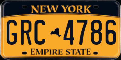 NY license plate GRC4786
