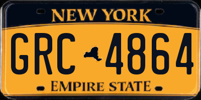 NY license plate GRC4864