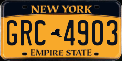 NY license plate GRC4903