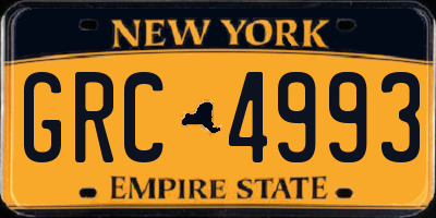 NY license plate GRC4993