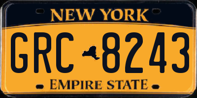 NY license plate GRC8243