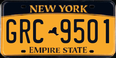NY license plate GRC9501