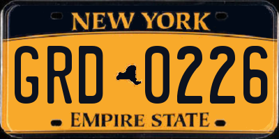 NY license plate GRD0226