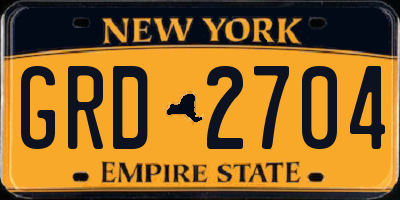 NY license plate GRD2704