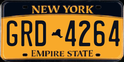 NY license plate GRD4264