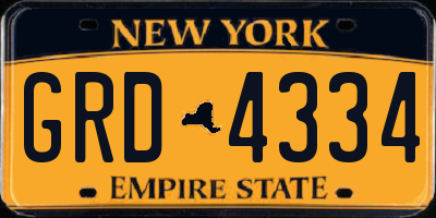 NY license plate GRD4334