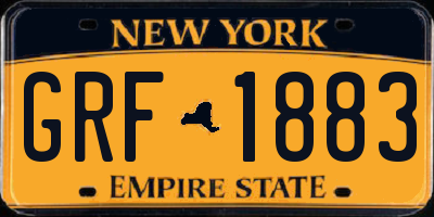 NY license plate GRF1883