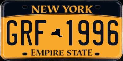 NY license plate GRF1996