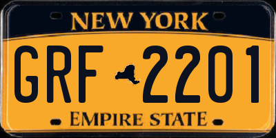 NY license plate GRF2201
