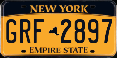 NY license plate GRF2897