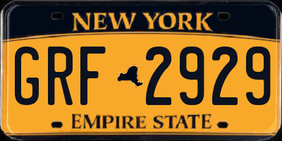 NY license plate GRF2929