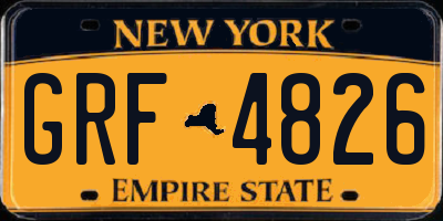NY license plate GRF4826