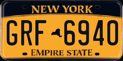 NY license plate GRF6940