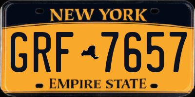 NY license plate GRF7657