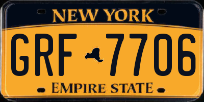 NY license plate GRF7706