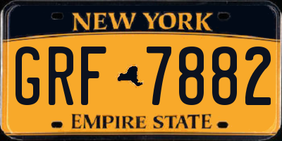 NY license plate GRF7882