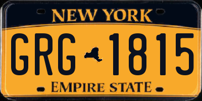 NY license plate GRG1815