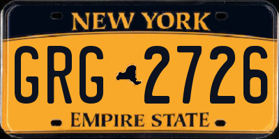 NY license plate GRG2726