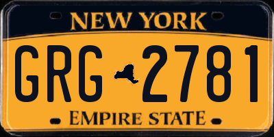NY license plate GRG2781