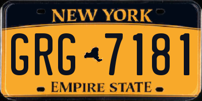NY license plate GRG7181
