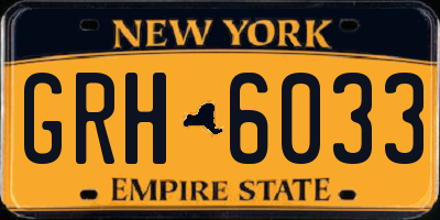 NY license plate GRH6033