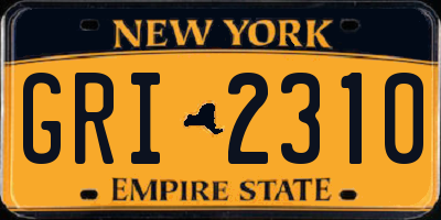 NY license plate GRI2310