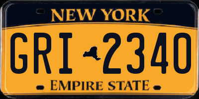 NY license plate GRI2340