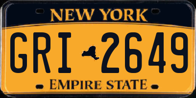 NY license plate GRI2649