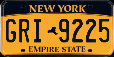 NY license plate GRI9225