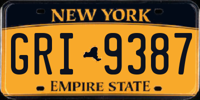 NY license plate GRI9387