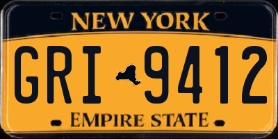 NY license plate GRI9412