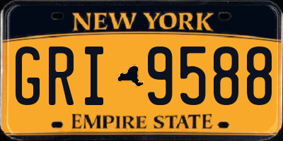 NY license plate GRI9588