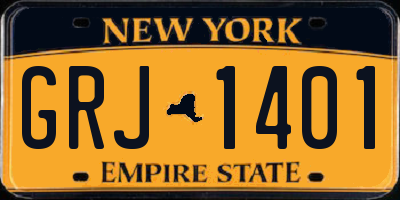 NY license plate GRJ1401