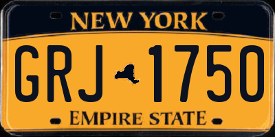 NY license plate GRJ1750