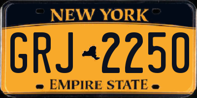 NY license plate GRJ2250
