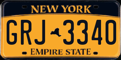 NY license plate GRJ3340