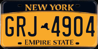 NY license plate GRJ4904