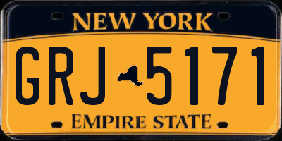 NY license plate GRJ5171