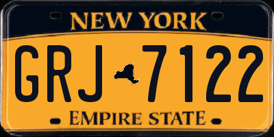 NY license plate GRJ7122