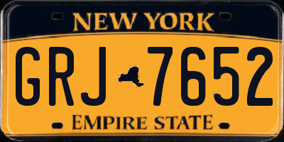 NY license plate GRJ7652