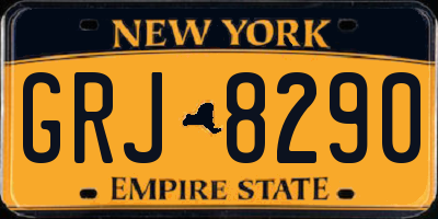 NY license plate GRJ8290