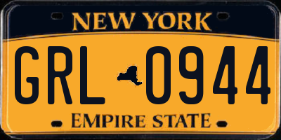 NY license plate GRL0944