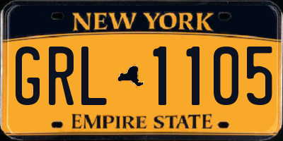 NY license plate GRL1105