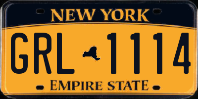 NY license plate GRL1114