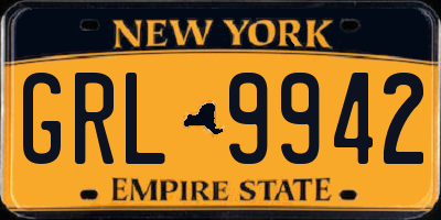 NY license plate GRL9942
