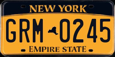NY license plate GRM0245