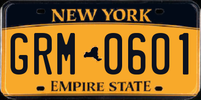 NY license plate GRM0601