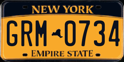 NY license plate GRM0734