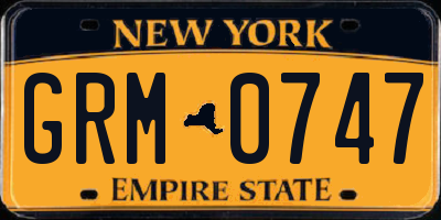 NY license plate GRM0747
