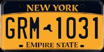 NY license plate GRM1031